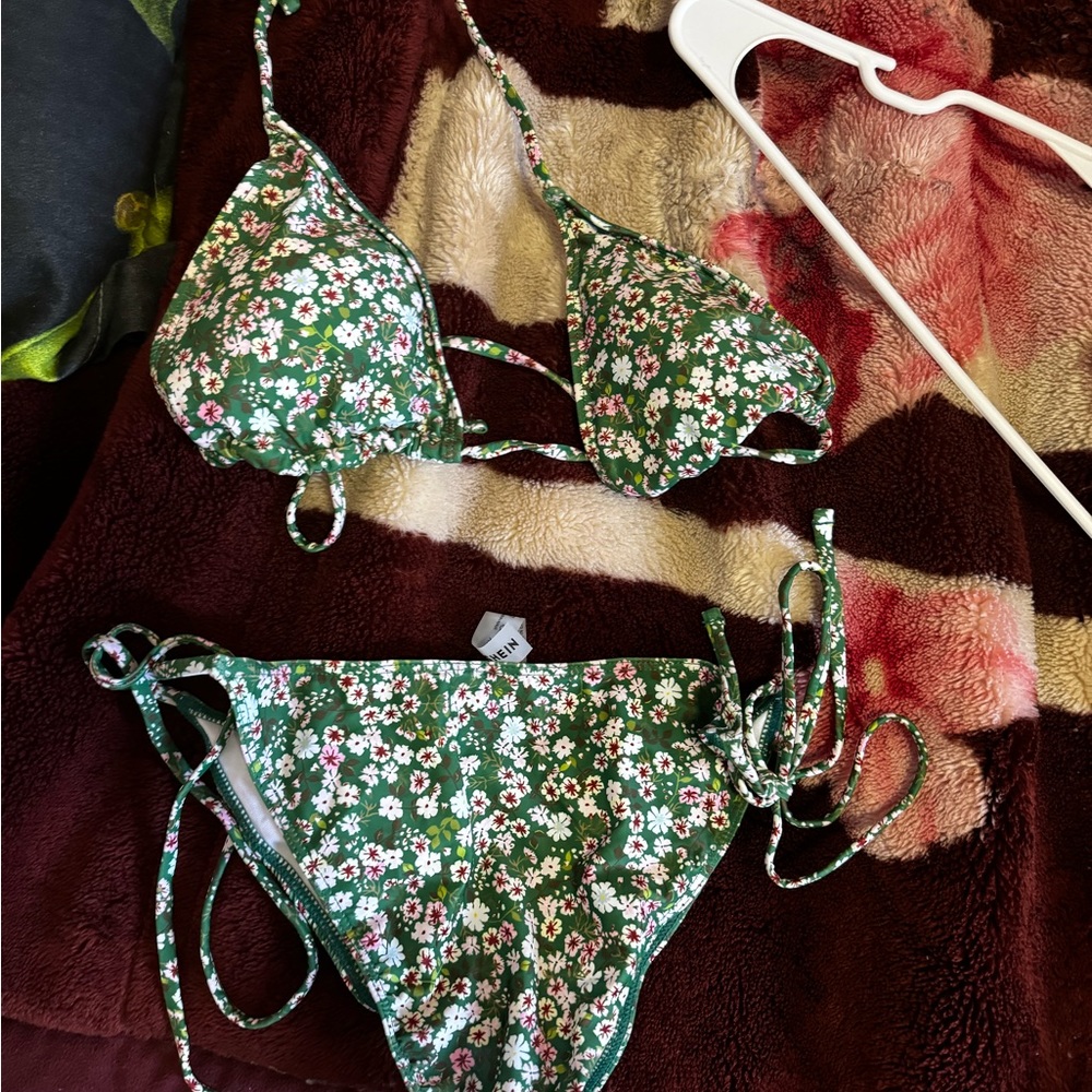 3-piece Triangle Swim Bikini with matching scrunchie